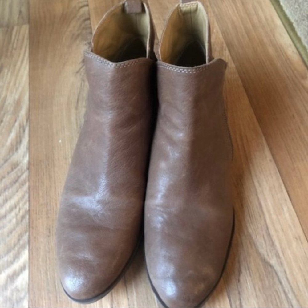 Lucky Brand Women's Bryton Leather Booties - Toffee - Size 9.5 M US / 39.5 EU